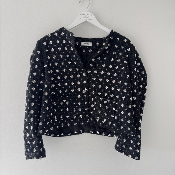 GUIZIO Shiloh Sequin Tweed Black Jacket XXL - Picture 6 of 13